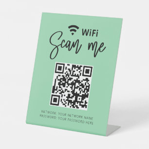 Signe De Table Cute Girly Wifi QR Code Salon Business