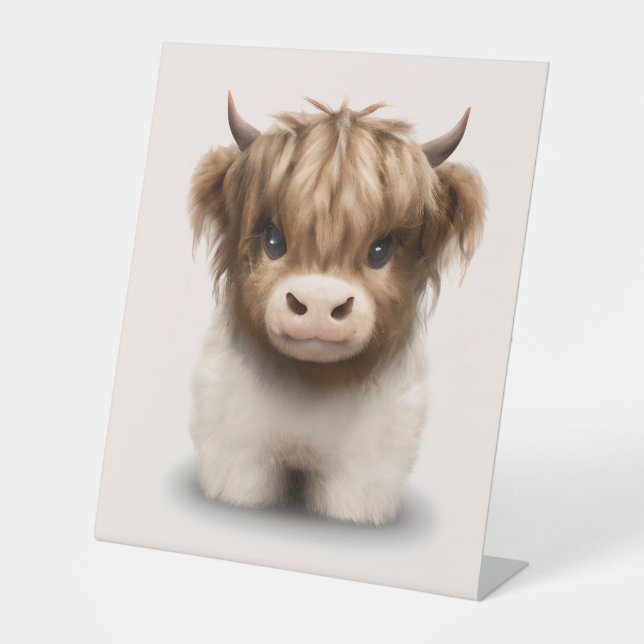 Signe De Table Cute Highlands Scottish Cow (Recto)