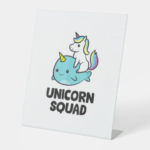 Signe De Table Cute Narwhal Unicorn Squad Funny Unicorn Et Narwh
