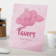 Cute Watercolor Cloud Baby Girl Shower Favors