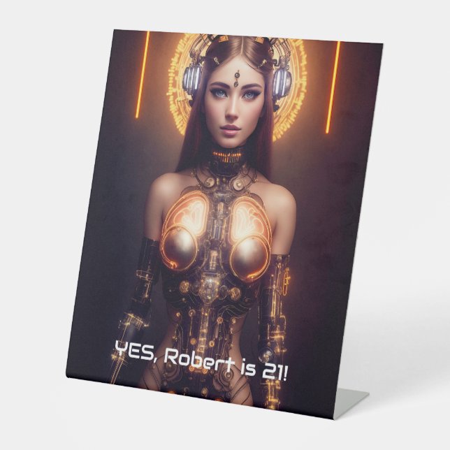 Signe De Table Cyborg, déesse d'or (Recto)