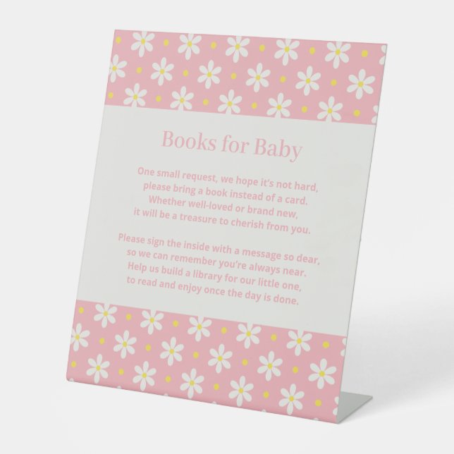 Signe De Table Daisy Baby Shower Book Request (Recto)