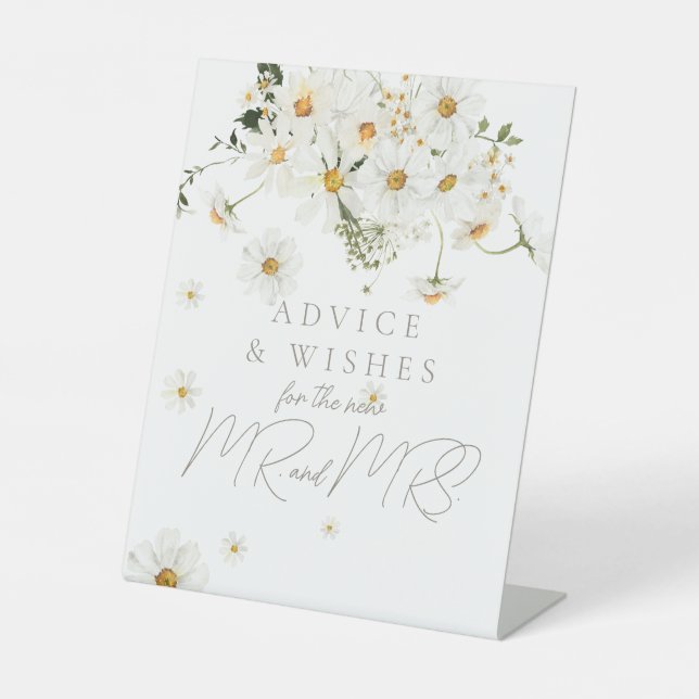 Signe De Table Daisy Boho Fleur sauvage moderne Conseil nuptial j (Recto)