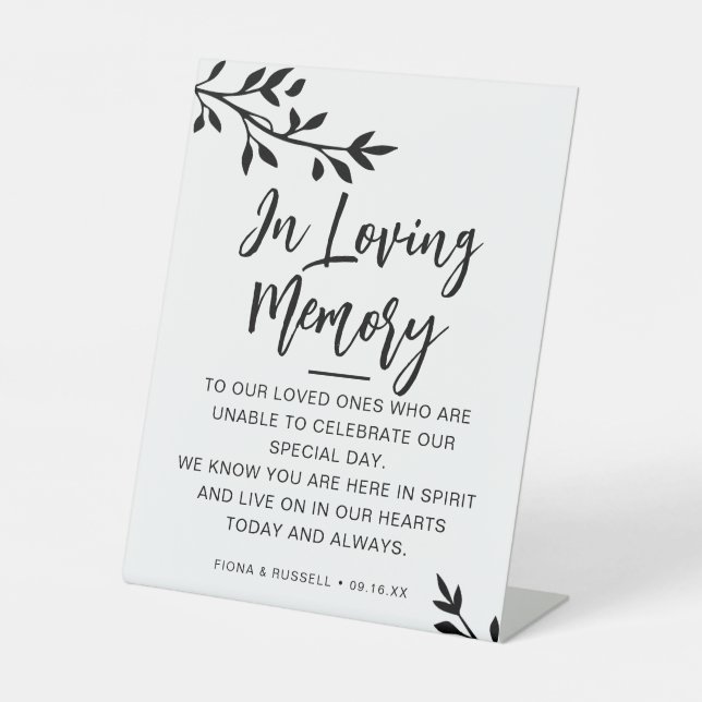 Signe De Table Dans le Mariage de mémoire aimer personnalisé (Recto)