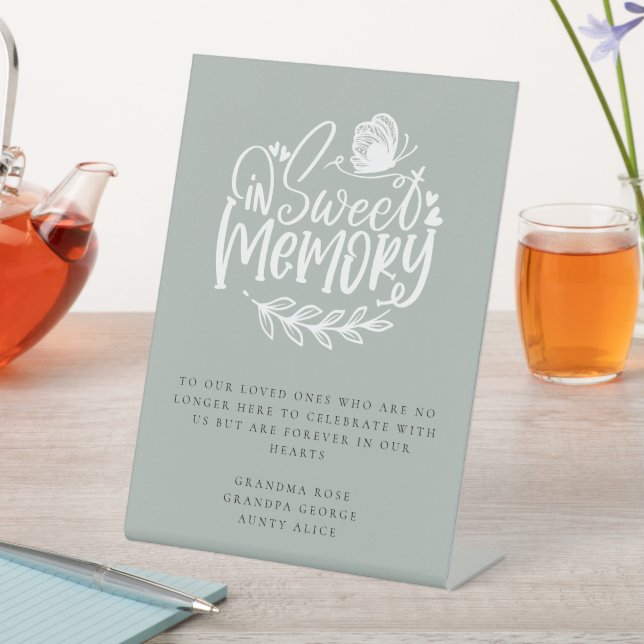 Signe De Table Dans le Mariage mémorial en mémoire douce Sage Gre (In SItu)