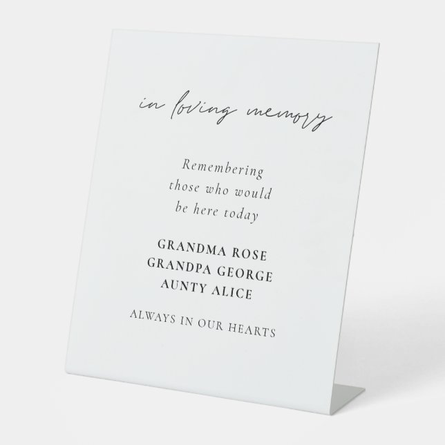 Signe De Table Dans Love Memory Elegant Script Names Mariage (Recto)