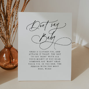 Signe De Table DARCY Black White Ne pas dire Baby Game Baby showe