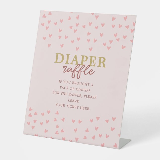 Signe De Table Déchets Raffle Petit Ami Fille Coeurs roses (Recto)