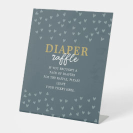 Signe De Table Déchets Raffle Petit Ami Garçon Coeurs Bleus