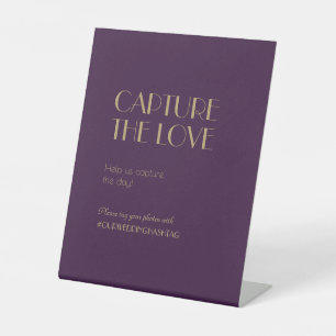 Signe De Table Déco type or   Violet foncé Capturer l'amour