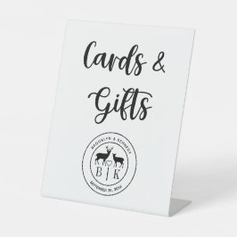 Signe De Table Deer Monogram Rustic Mariage campagnard Cartes et