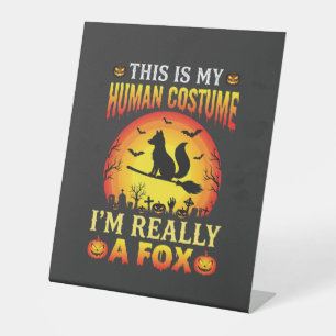 Signe De Table Déguisement Humain Renard Drôle d'Halloween