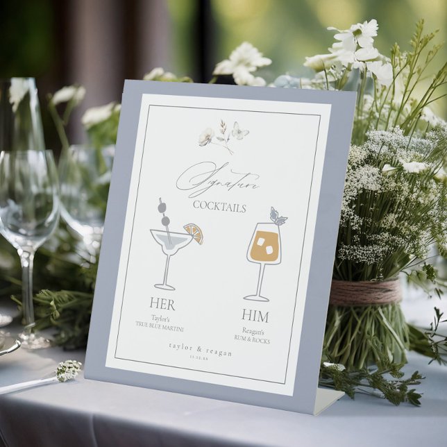 Signe De Table Délicat Fleur sauvage Signature Boissons ID1102 (Créateur téléchargé)