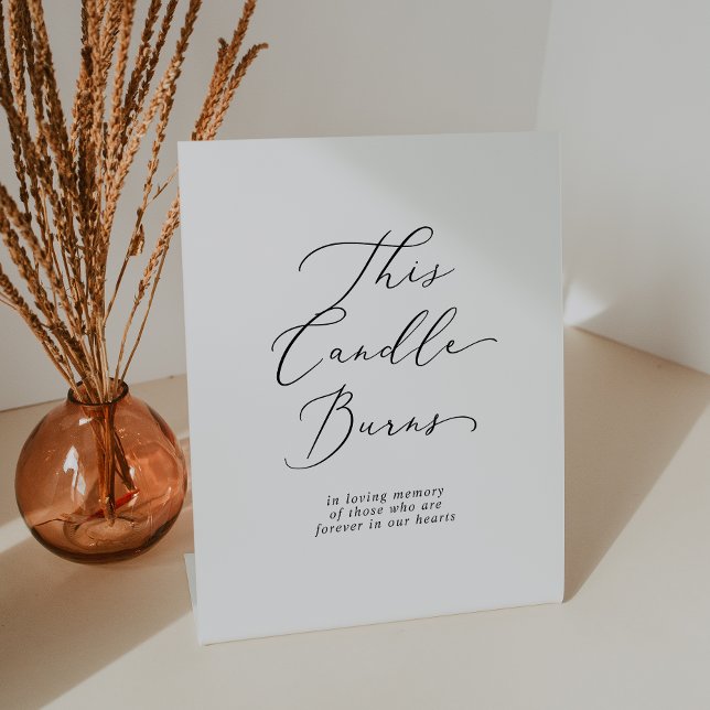 Signe De Table Délicat noir Cette bougie brûle le mémorial Mariag (Créateur téléchargé)