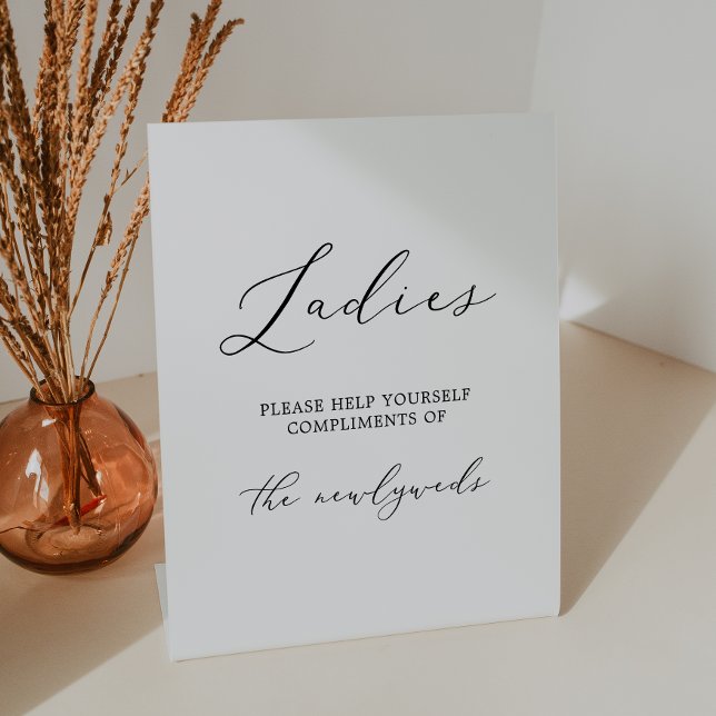 Signe De Table Délicate Black Calligraphy Dames Salle de bain (Créateur téléchargé)