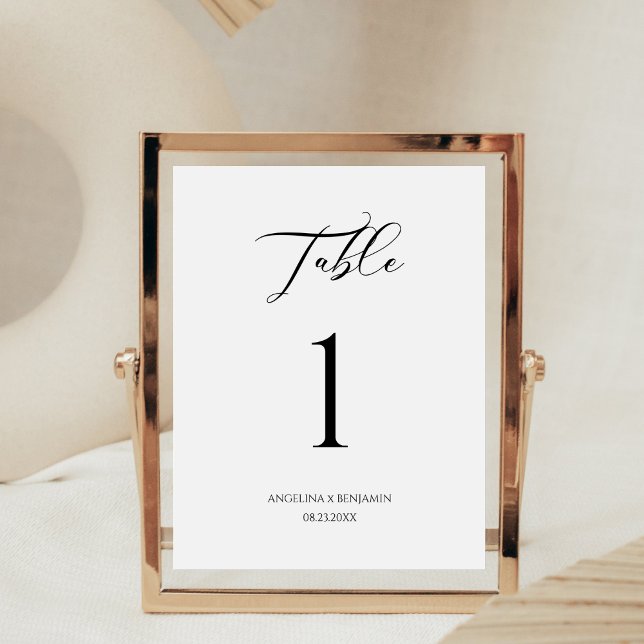 Signe De Table DELUXE Mariage Calligraphie Numéro de tableau (Créateur téléchargé)