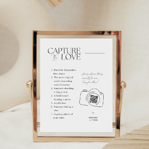 Signe De Table DELUXE Simple Partager Photos Mariage Avec Code QR