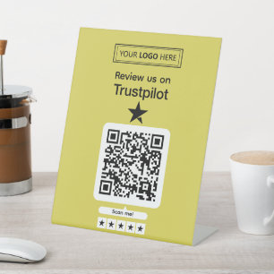 Signe De Table Demande d'avis Trustpilot avec code QR scannable