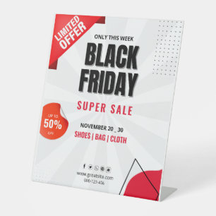 Signe De Table Dépliant de la vente du vendredi noir, Affiche de