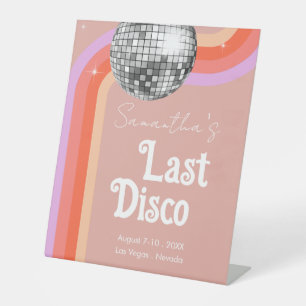 Signe De Table Dernier Disco Retro Pink Bachelorette Week-end