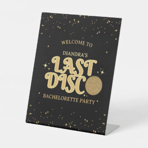 Signe De Table Dernière Disco Golden Retro Bachelorette Bienvenue