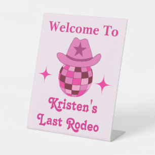 Signe De Table Dernière Rodéo Pink Disco Cowgirl Enterrement de V