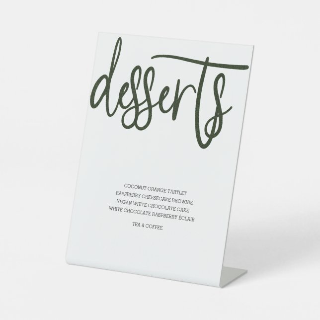 Signe De Table Desserts Menu Mariage Herbe artificielle (Recto)