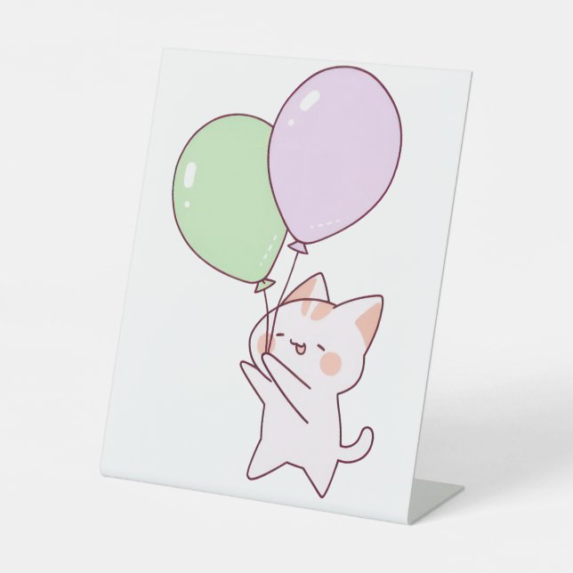 Signe De Table Dessin du ballon de retenue de chat (Recto)