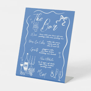 Signe De Table Dessins à main Doodles Barre Mariage Menu