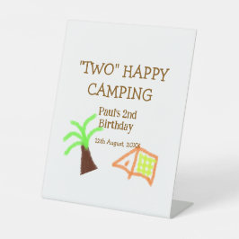 Signe De Table Deux heureux camping 2ème anniversaire arbre camp 