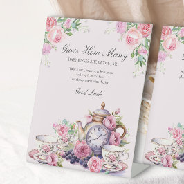 Signe De Table Devinez combien de Baby shower Floral Tea Party