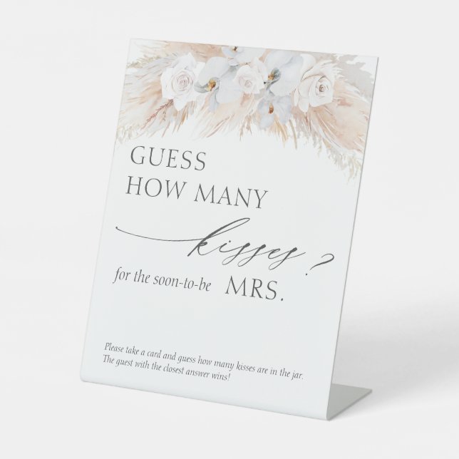 Signe De Table Devinez combien de baisers Pampas jeu d'herbe (Recto)