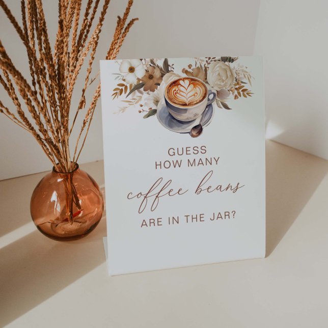 Signe De Table Devinez combien de Fêtes des mariées de café haric (Créateur téléchargé)