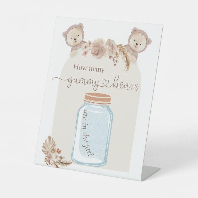Signe De Table Devinez combien d'ours de gomme dans Jar Baby show (Recto)
