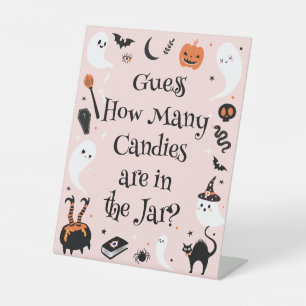 Signe De Table Devinez combien pour la Baby Shower d'Halloween