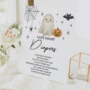 Signe De Table Diapositives nocturnes du Baby shower d'Halloween