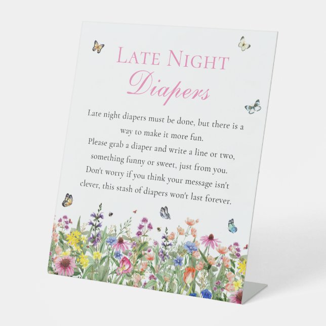 Signe De Table Diapositives nocturnes | Fleurs sauvages d'été (Recto)