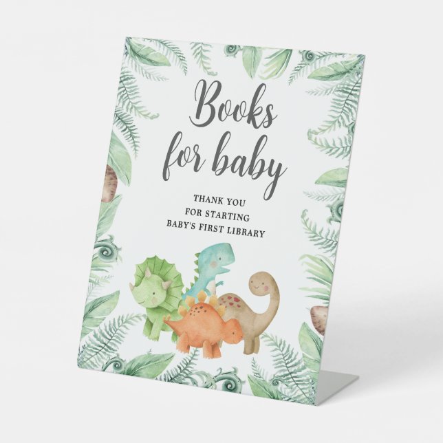 Signe De Table Dinosaures Baby showers Livres Pour Bébé (Recto)