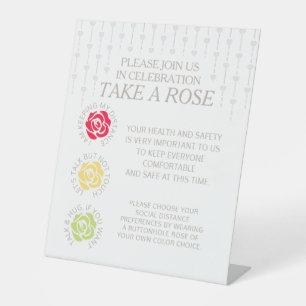 Signe De Table Distance sociale mariage enseignement rose