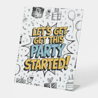 Signe De Table Dodle Art Explosion Design Anniversaire