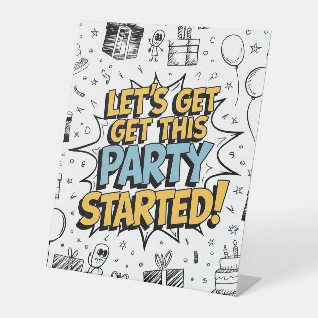 Signe De Table Dodle Art Explosion Design Anniversaire (Recto)