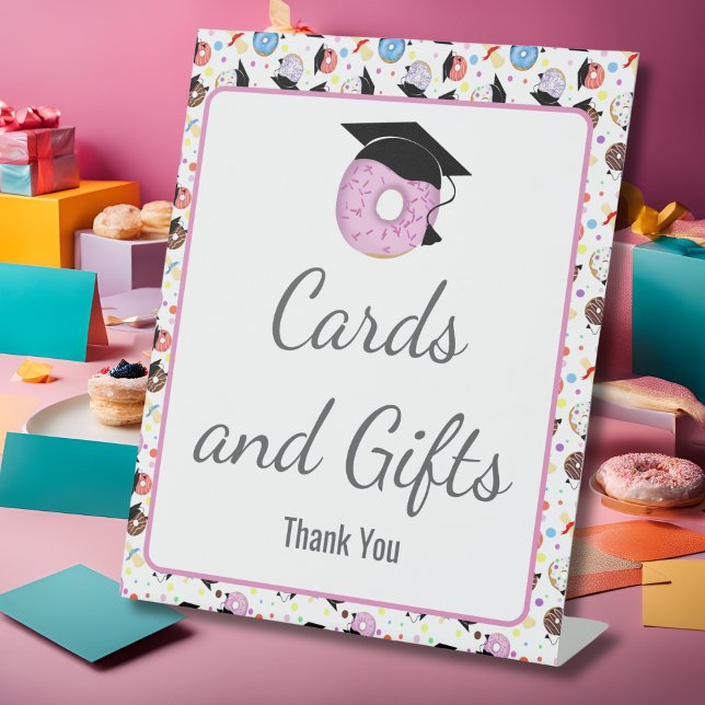 Signe De Table Donuts and Degrees Graduation Construisez votre pr (Créateur téléchargé)