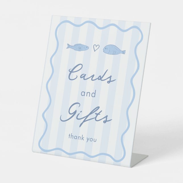 Signe De Table Doodle Deux Poissons Moins Cartes & Cadeaux Enterr (Recto)