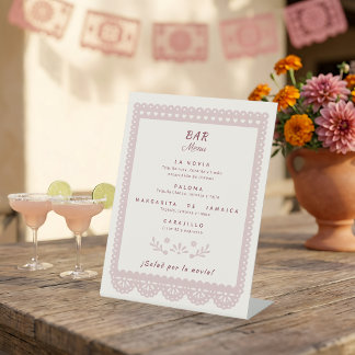 Signe De Table Douche rose poussiéreuse de fête prénuptiale mexic