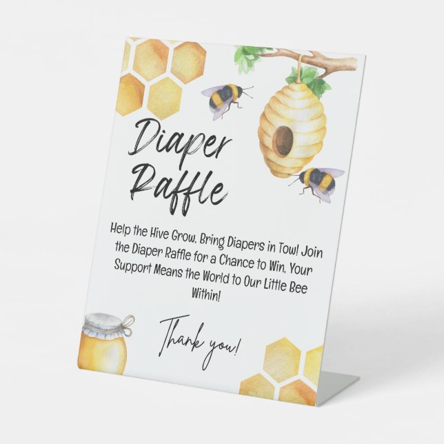 Signe De Table Doux comme peut être Diaper Raffle Baby shower d'e (Recto)