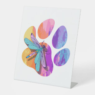 Signe De Table Dragonfly Dog Paw Color Dog Insect Lover