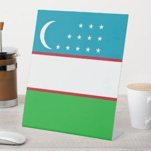 Signe De Table Drapeau de l'Ouzbékistan