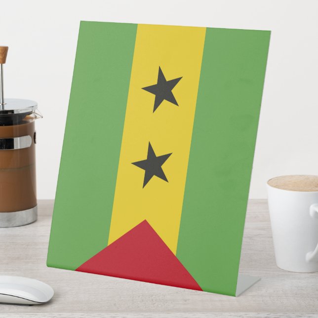 Signe De Table Drapeau de Sao Tomé-et-Principe (In SItu)