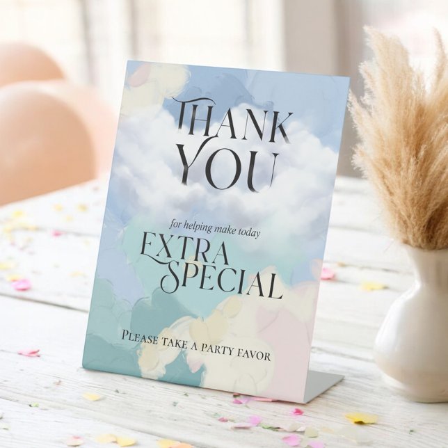 Signe De Table Dreamy Cloud Neuf S'Il Vous Plaît Prendre Une Fête (Créateur téléchargé)