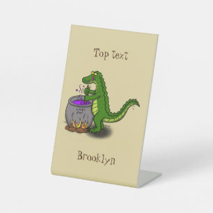 Signe De Table Drôle alligator vert cuisine dessin animé